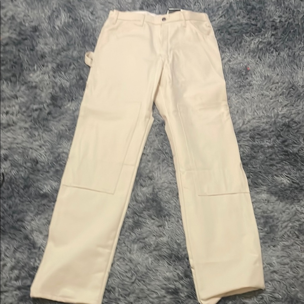 Dickies Cream Carpenter Pants with Sturdy Fabric